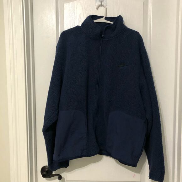 Nike Mens Jacket Size Small Navy Blue Embroidered‎ Logo Outdoor Full Zip NWT - Picture 3 of 8